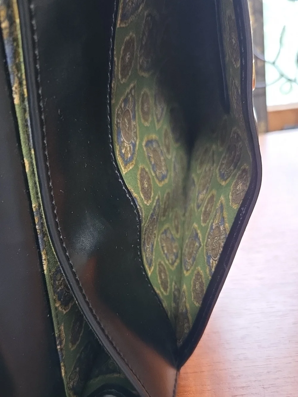 Black Women's Leather Briefcase/bag with Gold Hardware